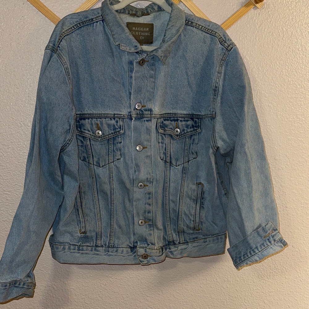 Haggar Men's Light Blue Denim Jacket Vintage